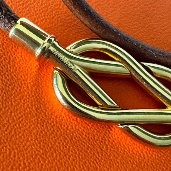 Hermes 2-row Atame GD Leather Bracelet - Picture 5 of 15